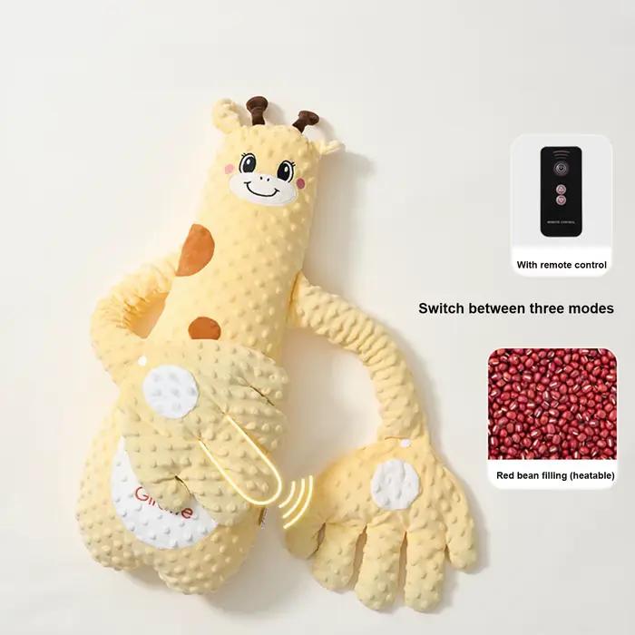 Jouet de sommeil pour bébé, coussin interactif en forme d'animal en peluche avec 3 modes réglables,