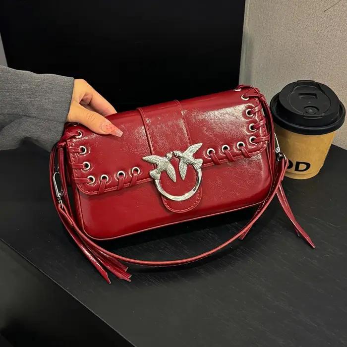 Nouveau sac d'oiseau d'hirondelle en cuir véritable avec sangle de chaîne épaule bandoulière sous le