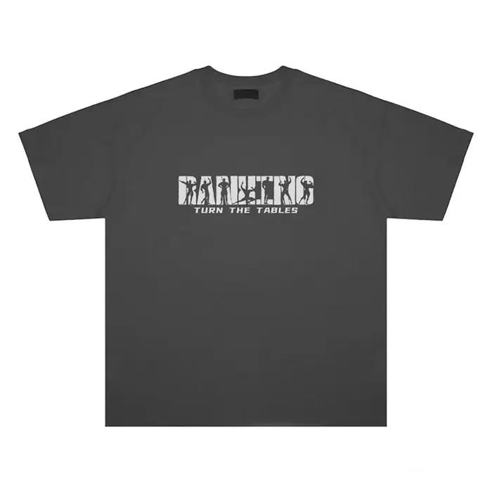 T-shirt col rond pour hommes, confortable et respirant, avec lettres imprimées, entraînement muscula