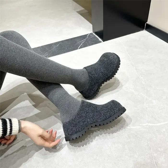 Chaussons d'extérieur pour femmes automne-hiver 2026, nouvelles pantoufles compensées à plateforme,