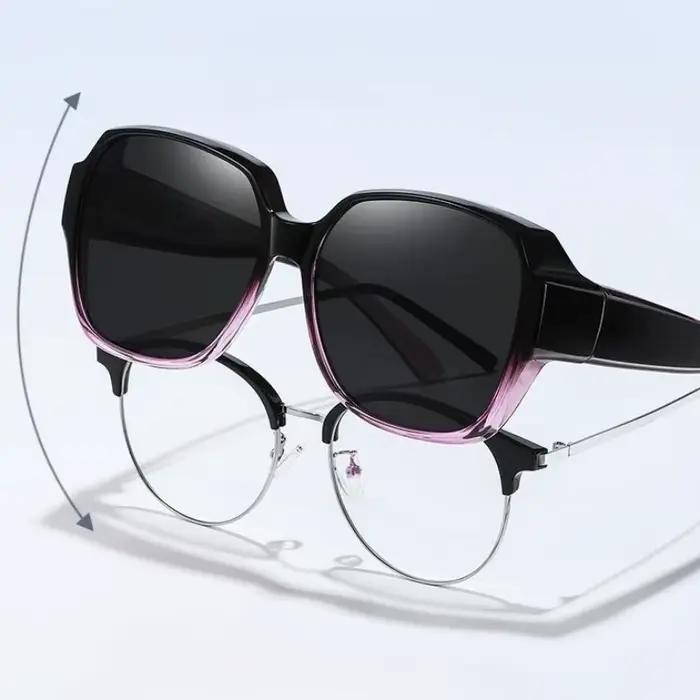 Lunettes de soleil myopie lunettes couverture lunettes de soleil polarisées pliant ajustement sur lu