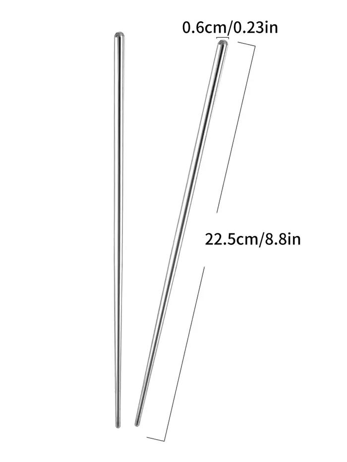 Baguettes en acier inoxydable réutilisables, japonaises, coréennes, chinoises, Sushi, aliments, bâto