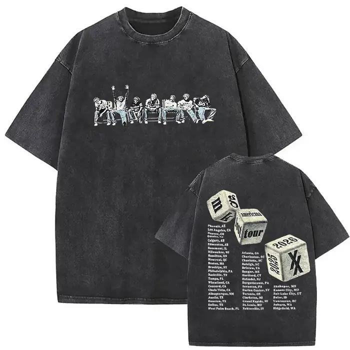 Rappeur MGK perdu Americana Tour 2025 T-shirts mitrailleuse Kelly Vintage lavé graphique T-shirt hom