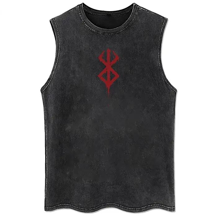 Anime Printed Washed GlaRetro Sports Fitness, Short-Sleeved Casual, Anime Transported At, Grande tai