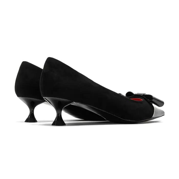CHCH femmes talons hauts hiver Anti velours chaussures pour femmes dîner d'affaires talons noirs 5 c