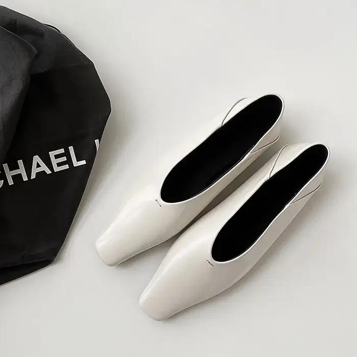 Dilalula 2025 Vintage en cuir véritable pompes femmes bout carré talons bas bureau dames quotidien c
