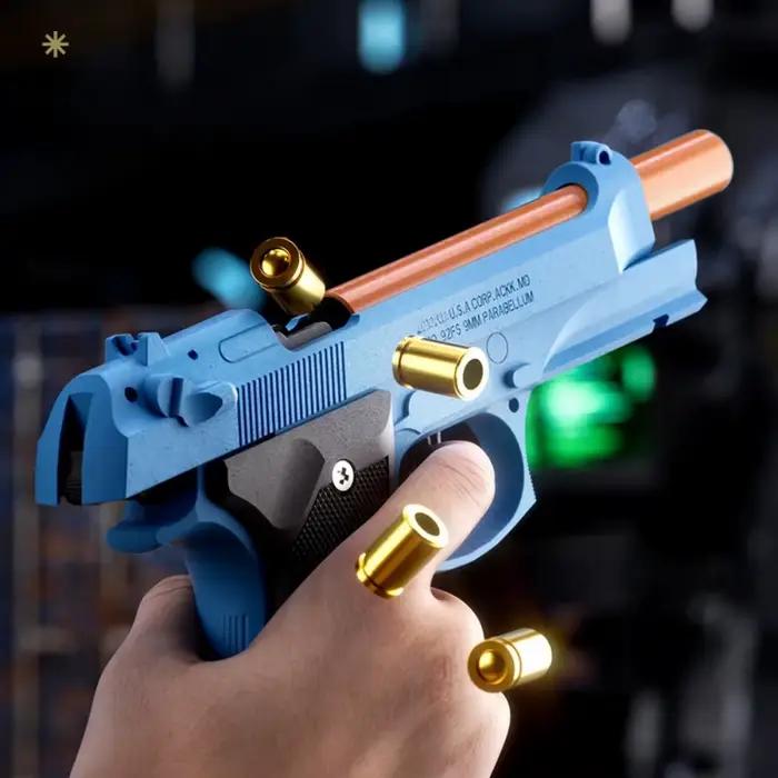 Pistolet jouet Ejceting à coque tactique 2011/M92, tir continu, balle souple EVA, pistolet de tir CS