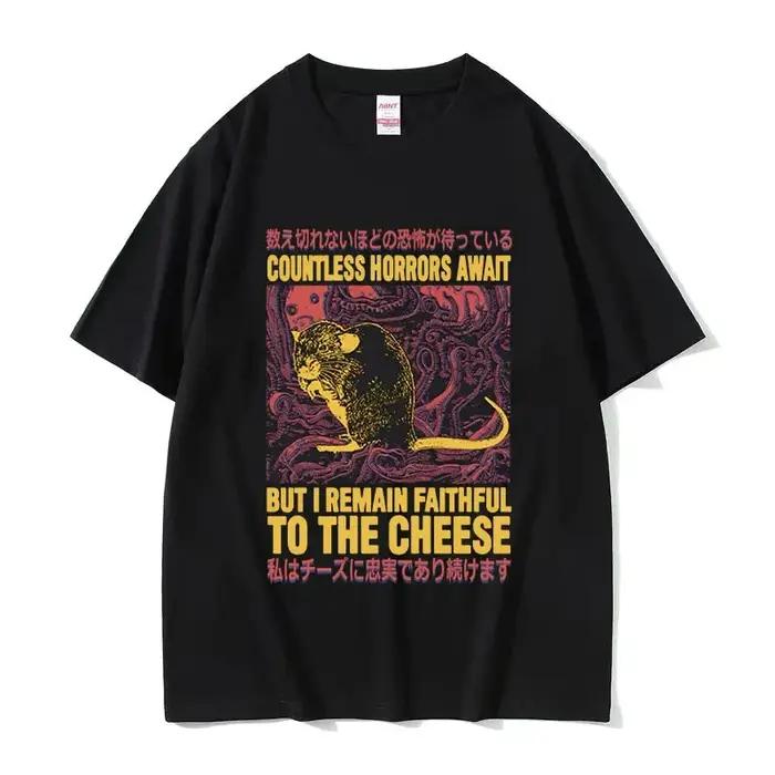 T-shirt col rond pour hommes, humoristique, avec image de Rat japonais, Vintage, à la mode, surdimen