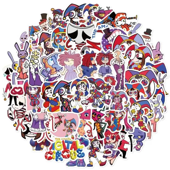 50 pièces mignon l'incroyable cirque numérique autocollants Kawaii dessin animé décalcomanies ordina