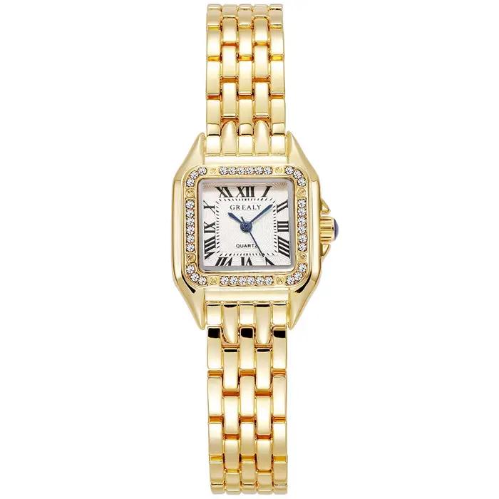 Femmes montre lumière marque de luxe affaires or acier inoxydable dames mode montres à Quartz femme