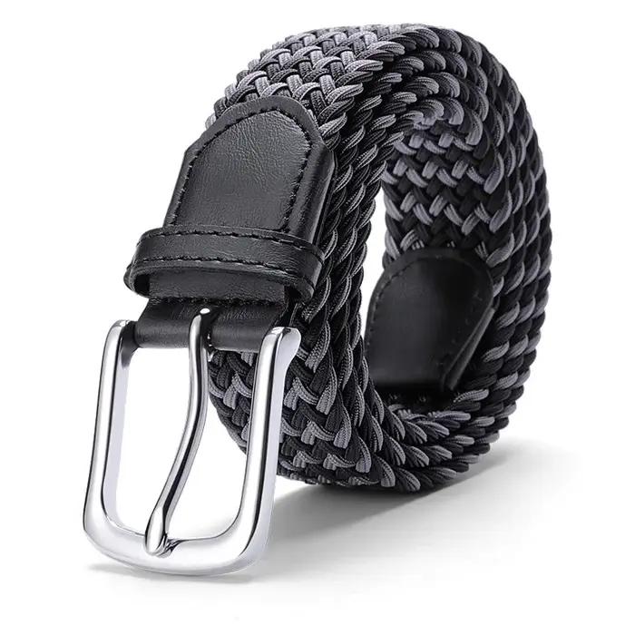 Ceinture tissée avec fouet polyvalent pour hommes et femmes, toile strucélastique, pantalon assresse