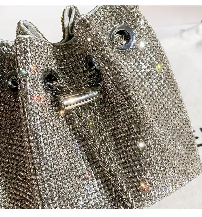 Sac à Main de Luxe avec Strass et Diamants pour Femme, Pochette de Soirée, à Paillettes Brillantes,