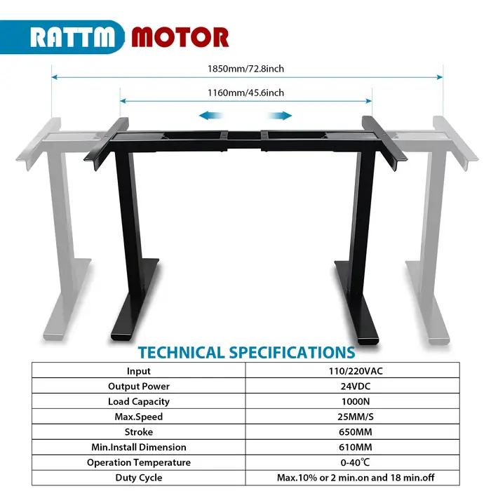 【Stock ue】MOTEUR RADTM Table élévatrice électrique à double moteur de deux pieds réglable en hauteur