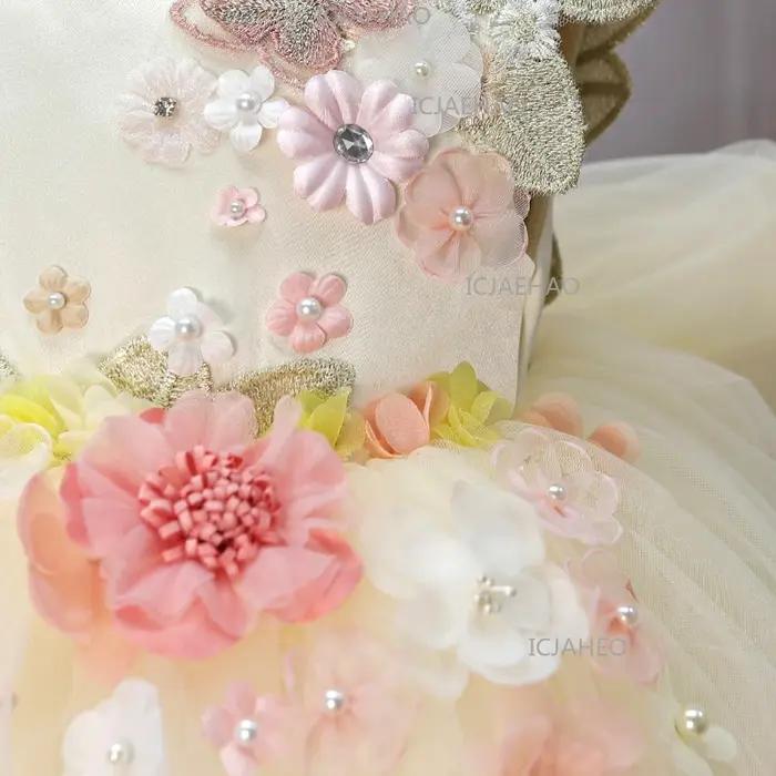 Nouvelle Robe de Princesse Faite à la Main avec Appliques, Robe de Bal pour Filles, Tenue de Cérémon