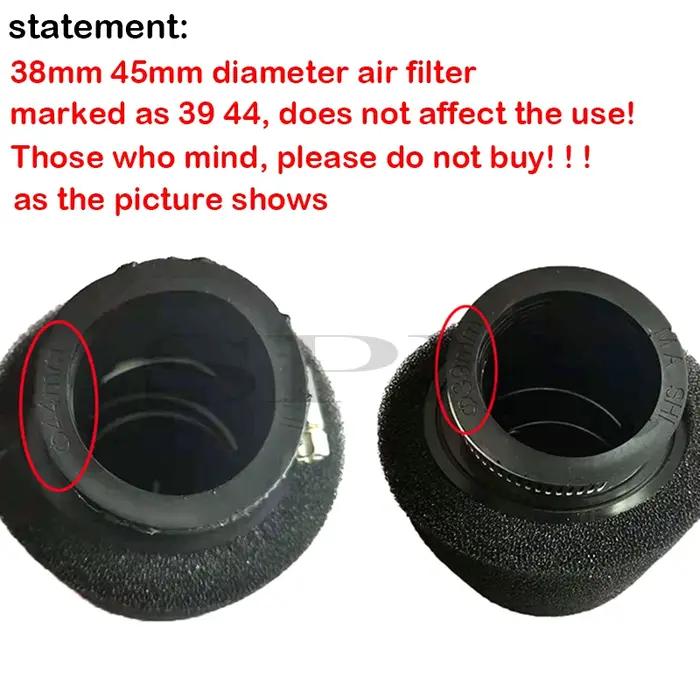 Filtre à air en mousse à col coudé droit et courbé, éponge nettoyante pour cyclomoteur scooter, D343