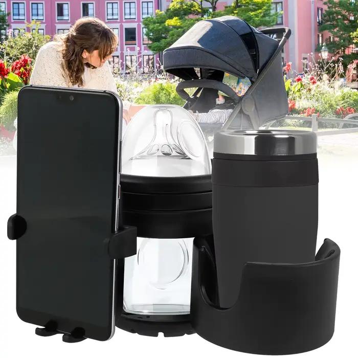 Porte-gobelet universel pour poussette, support de bouteille d'eau 360 ° Support de téléphone rota