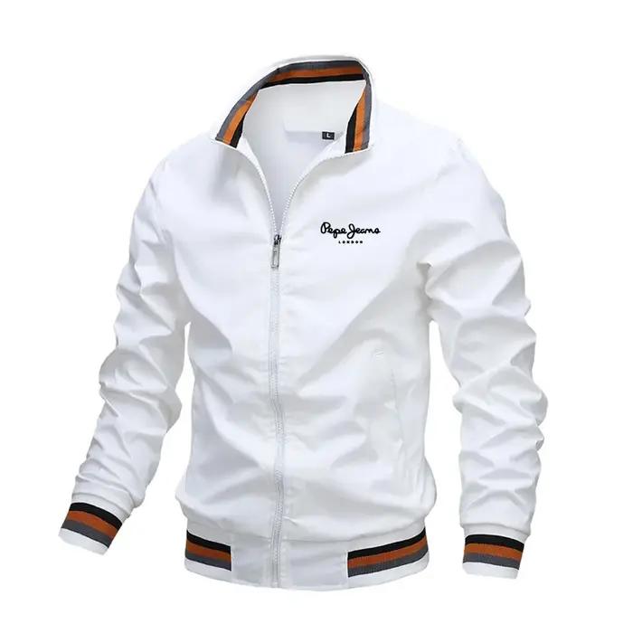 Nouvelle veste décontractée à col montant pour homme, printemps et automne, fermeture éclair, veste