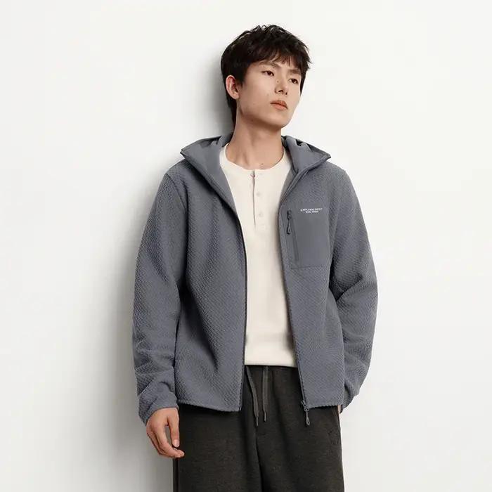 Semir veste hommes antistatique polaire tricot 2025 hiver nouveau haut à capuche Patchwork extérieur