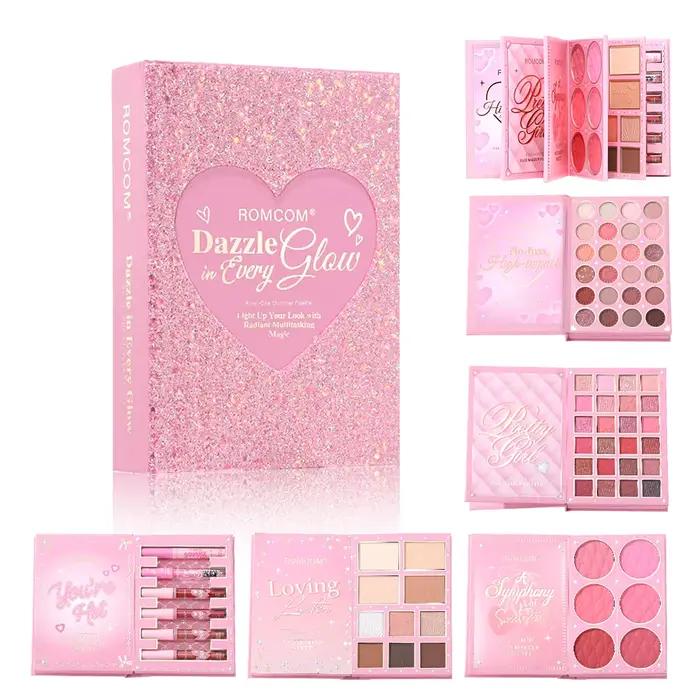 Livre magique de maquillage tout-en-un de 5 pages : kit complet avec fard à paupières multi-ombrage,
