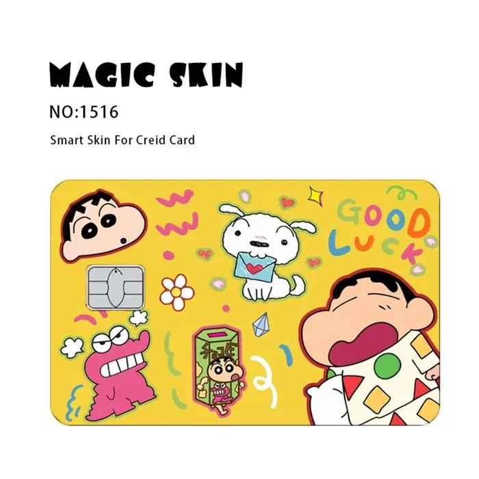 Crayon shin-chan carte de crédit peau mat autocollants pour carte bancaire carte d'identité carte de