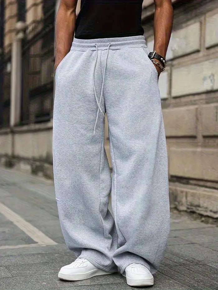 Pantalon ample à jambes larges pour hommes, pantalon Long décontracté printemps/automne, Style polyv