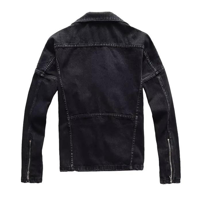 Veste en jean pour homme, col rabattu, fermeture éclair, manches longues, style vintage délavé, stre