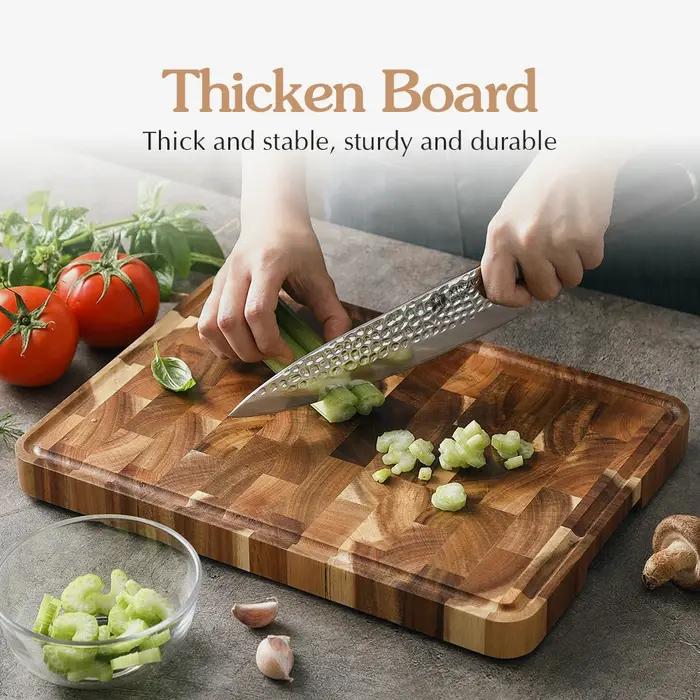 XINZUO Planche à découper en bois d'acacia, couper JxFruit Viande Cuisine de qualité décennie s à dé