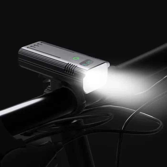 Lumière de vélo 10000mAh, 12led, indicateur de batterie numérique de Type C, ensemble d'éclairage de
