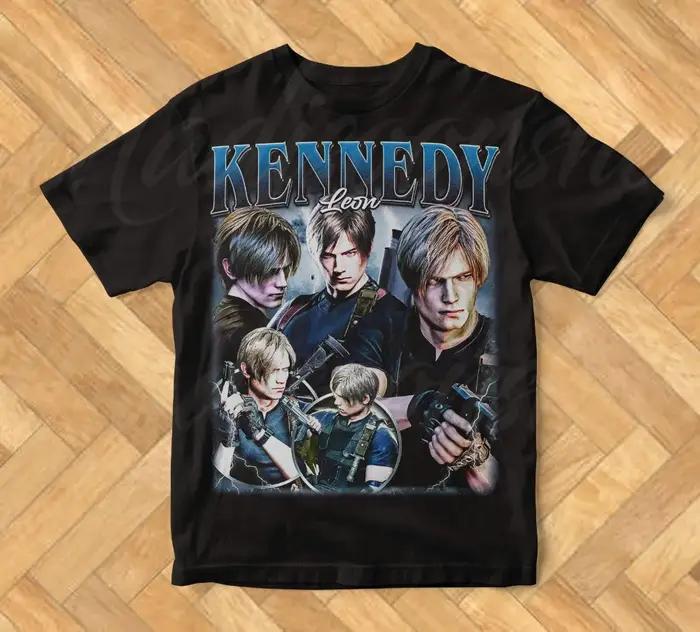 Limité Leon Kennedy T-Shirt Cadeau pour Femme Homme Coton Pesé T-Shirt Vêtements Graphique Chemise À
