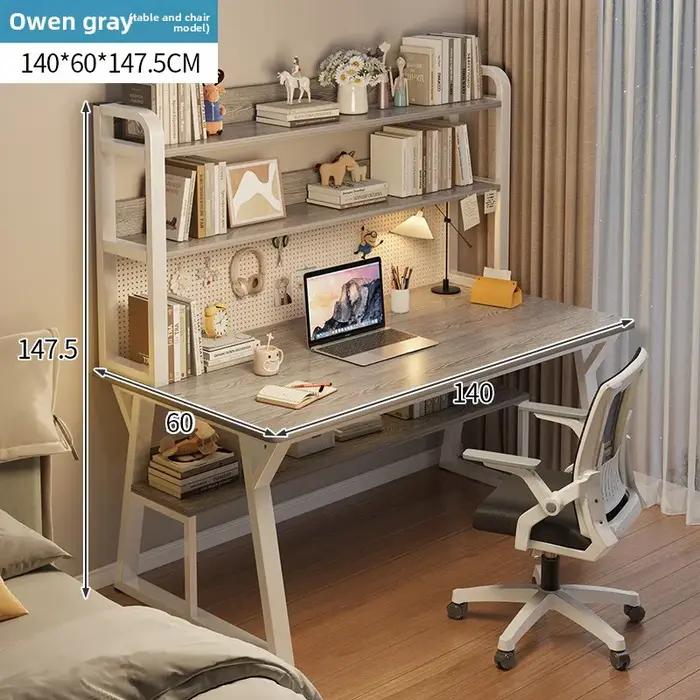 Bureau d'ordinateur durable avec étagère intégrée, bureau d'écriture pour la maison, petit bureau si