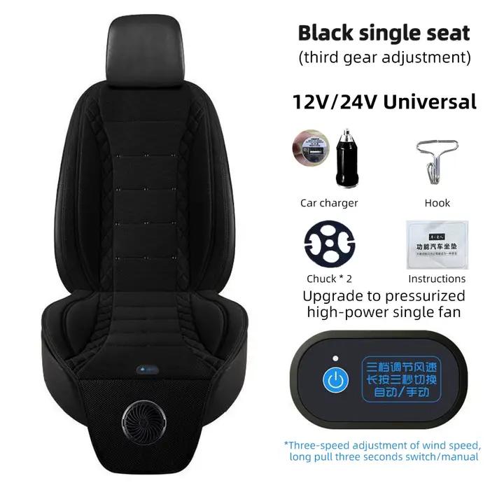 Coussin de siège d'air frais universel pour voiture, 12V/24V, chargeur USB, housse de siège de voitu