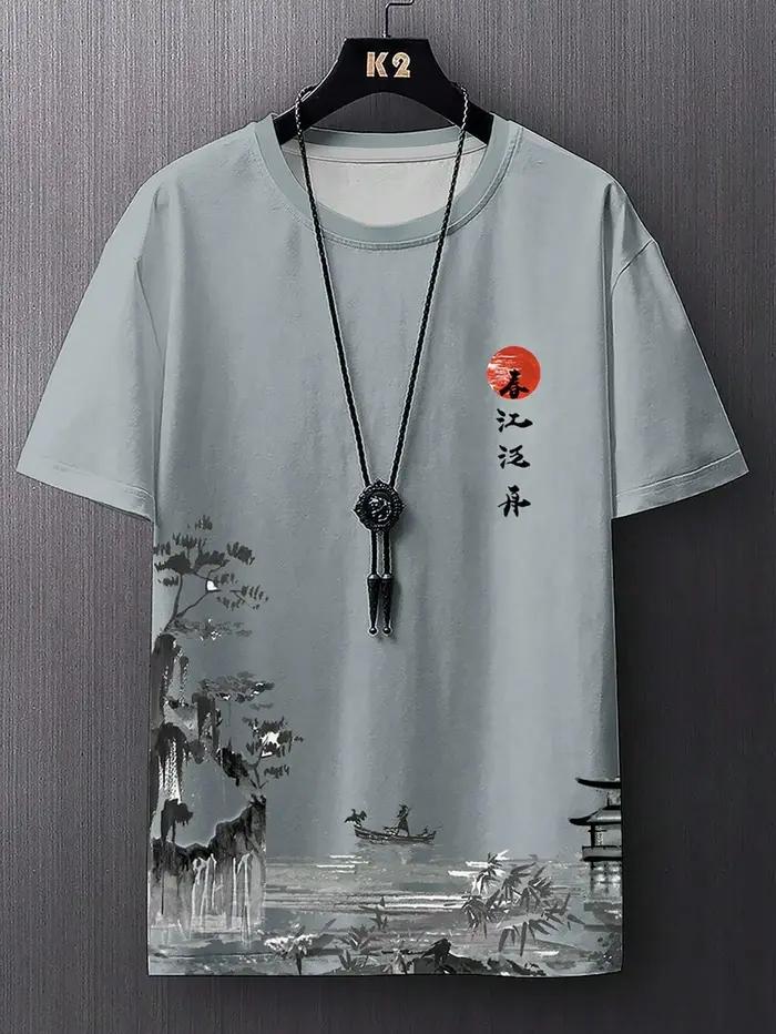 T-shirt de sport respirant à séchage rapide pour hommes, impression 3D, Anime de rue en plein air, H