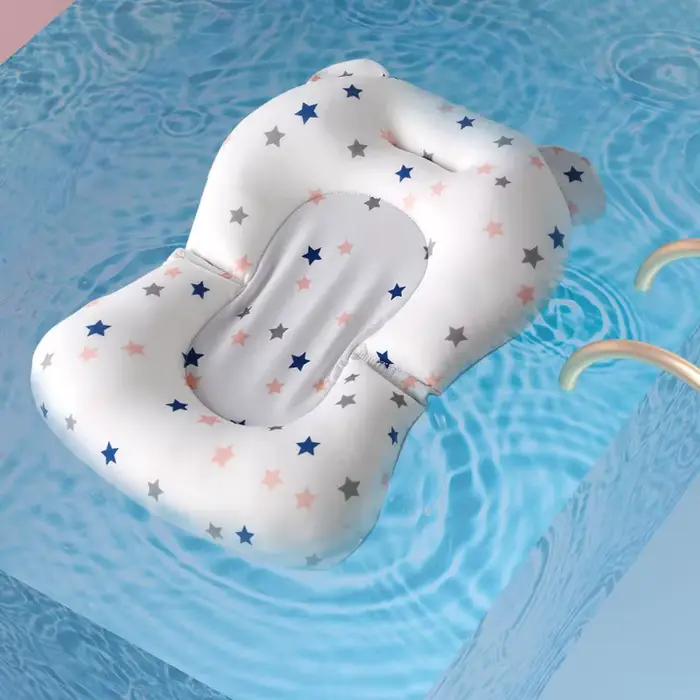 Siège de support de bain en polymères pour bébé coussin de baignoire pliable et chaise oreiller de baignoire pour nouveau-né antidérapant doux et confortable occasions spéciales bains quotidiens nouveau-né