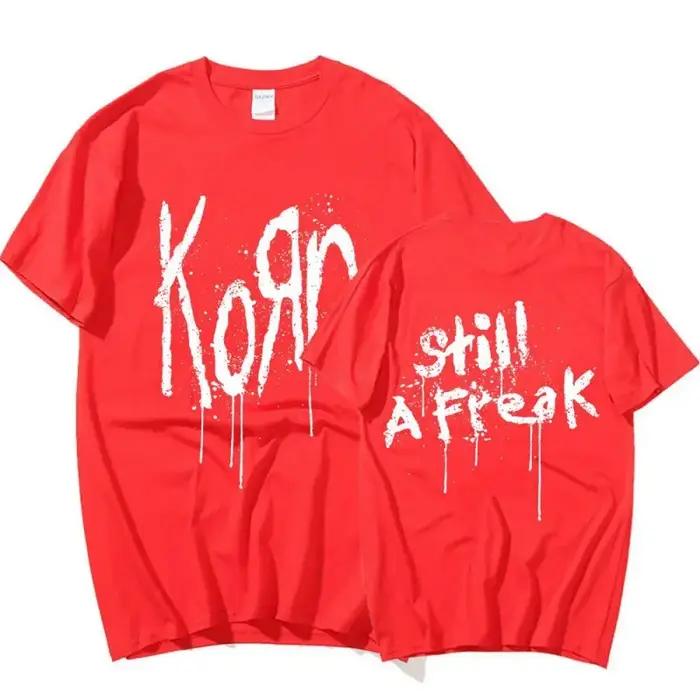 Korn Music Concert Rock Band Tour du monde T-shirt en pur coton personnalisé rue polyvalent 2024 mod