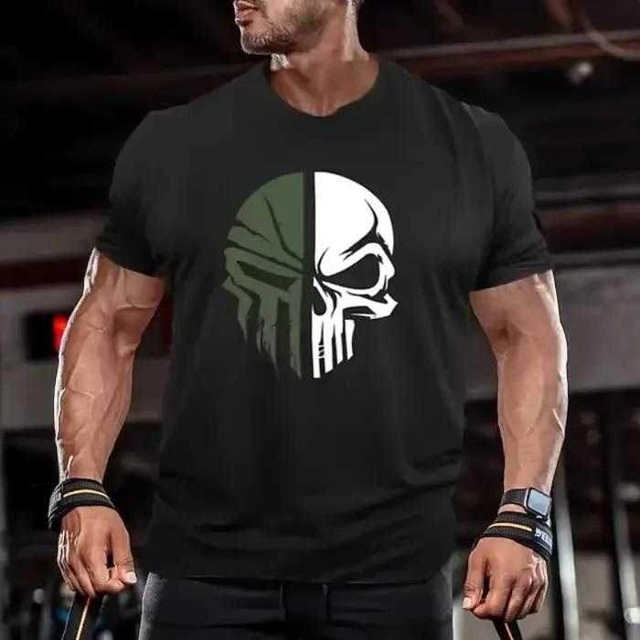 T-shirt à manches courtes pour hommes, haut de Fitness, respirant, à séchage rapide