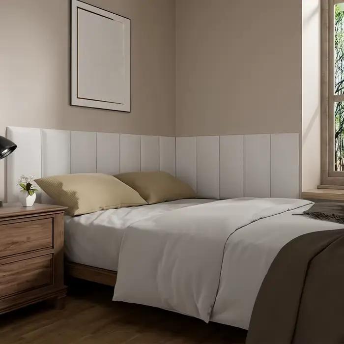 Panneau mural 3D autocollant pour tête de lit décoratif chambre à coucher salon transformation intérieure élégance sophistication