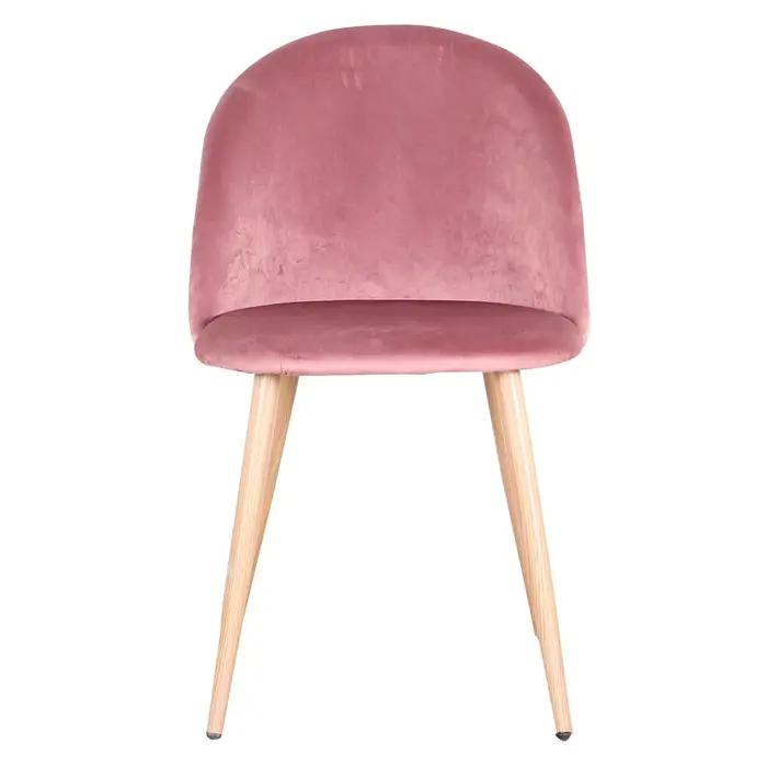 GrandCA HOME Ensemble de 4 chaises de salle à manger en velours, chaises nordiques rembourrées avec