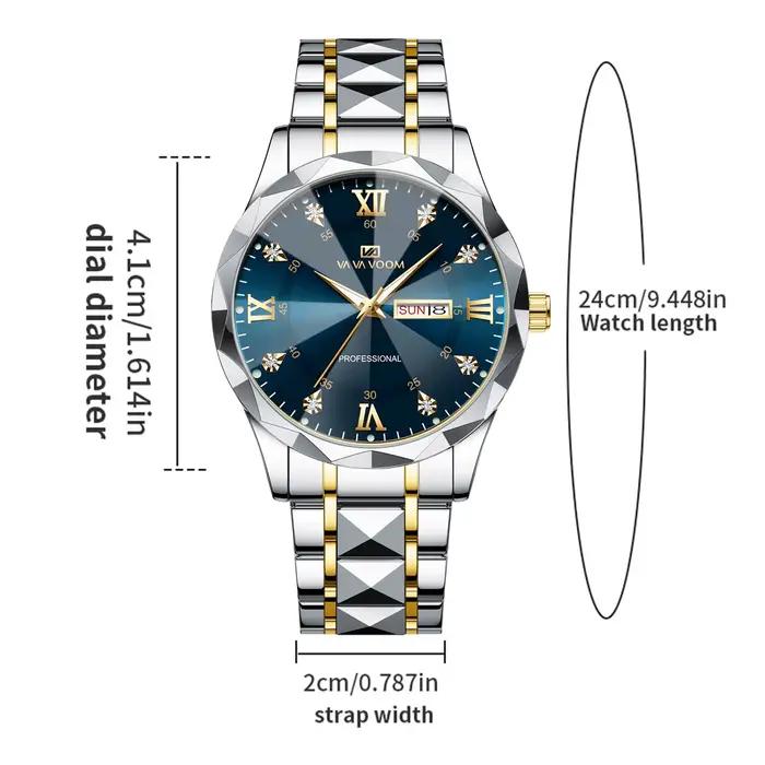 2024 Nouvelle montre pour hommes mode Rivet bracelet en acier inoxydable de luxe eau diamant diamant