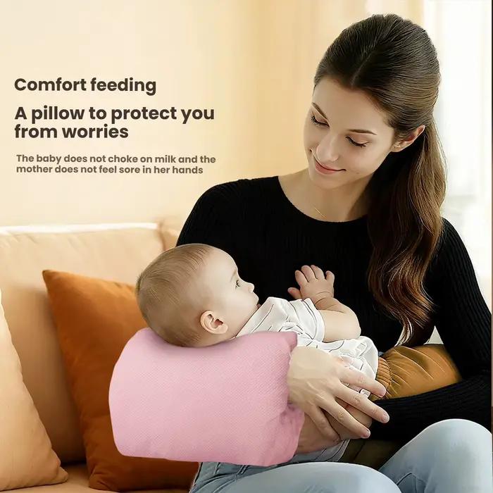 Oreiller d'allaitement peluche pour bébé - Coussin confortable avec bras chauds pour période lactation