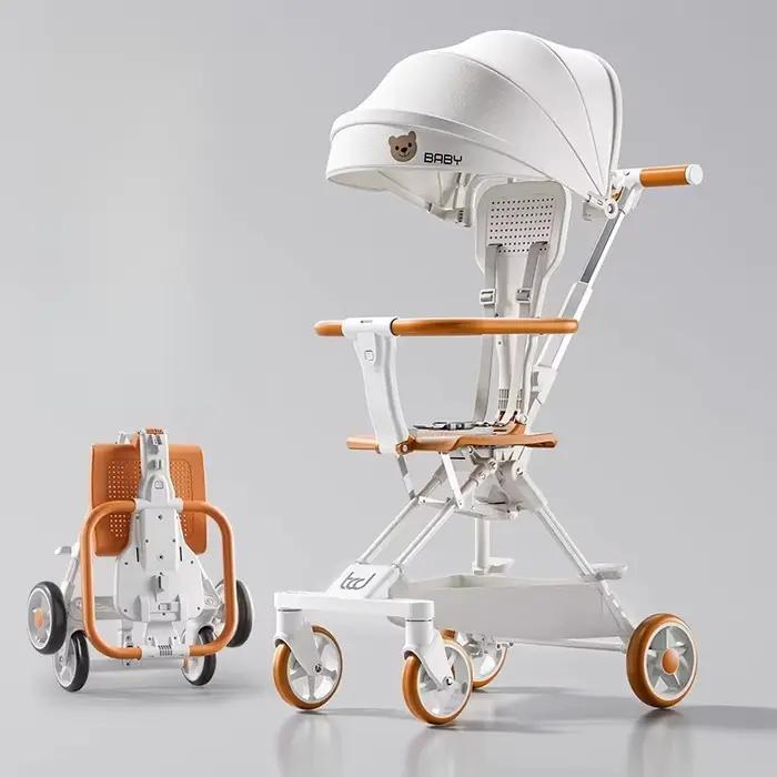 Poussette bébé enfant, légère et pliable, bébé peut s'asseoir ou s'allonger, pliable à un bouton, po