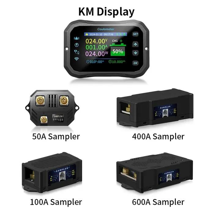 Compteur Coulomb WiFi KM140F, volt-ampèremètre de puissance, indicateur de capacité de batterie au l