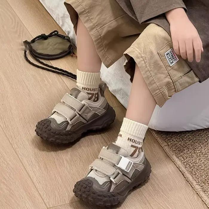 Baskets Chunky pour Enfants 2026 Nouvelles Chaussures d'Hiver en Coton à Velcro avec Semelle Crantée