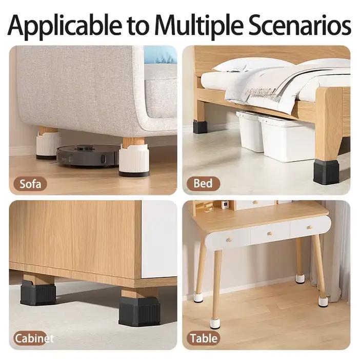 Rehausseurs de meubles carrés empilables, adaptés à protéger le canapé, la table, les pieds de chais