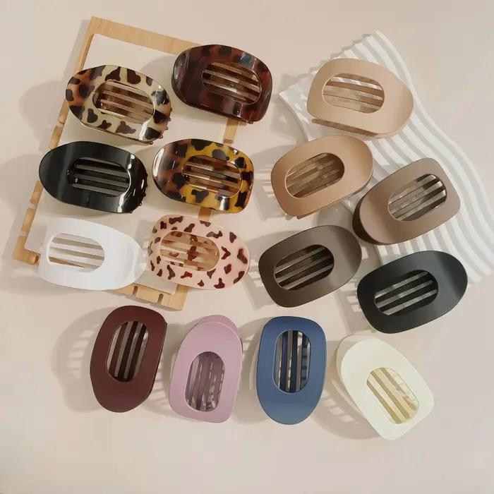 Pince à cheveux PC pour femmes, nouveau Design léopard mat incurvé plat, Barrettes de coiffure en ac