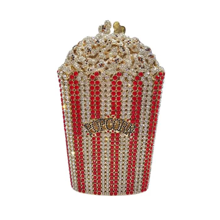 Daiwei usine en gros alimentaire style métal diamant sac à main de luxe sacs en cristal femmes stras