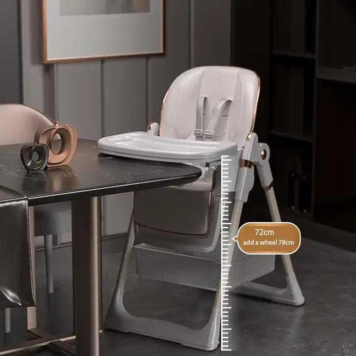 Chaise haute pliable pour bébé, facile à nettoyer, chaise de salle à manger pour tout-petits, harnai