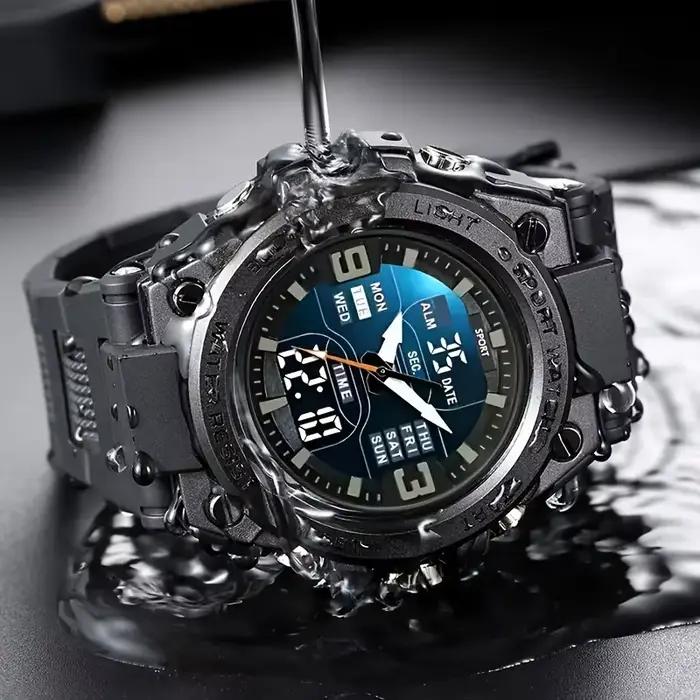 Montre à LED lumineuse à grand cadran, au design élégant, pour hommes, femmes et adolescents, avec d