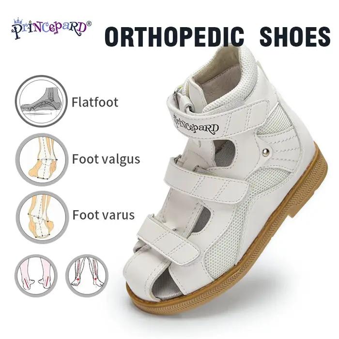 Rosa Epard-Sandales orthopédiques 4 roues motrices pour enfants, chaussures en cuir véritable pour g