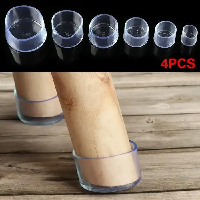Nouveaux capuchons de pieds de chaise transparents, pieds de meubles astronomiques ronds, coussinets