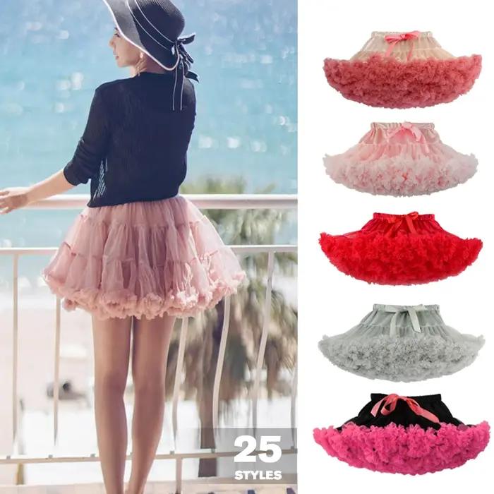 Femmes filles Tutu jupe fête moelleux sous-jupe femmes Ballet adolescente jupon fille princesse Tull